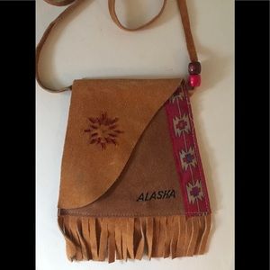 Fringed Suede small purse Made in Alaska